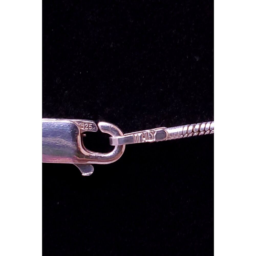 Beachy Summer Sterling Silver Pink Flip Flop Rhinestone Pendant and Necklace 925 - Picture 5 of 5